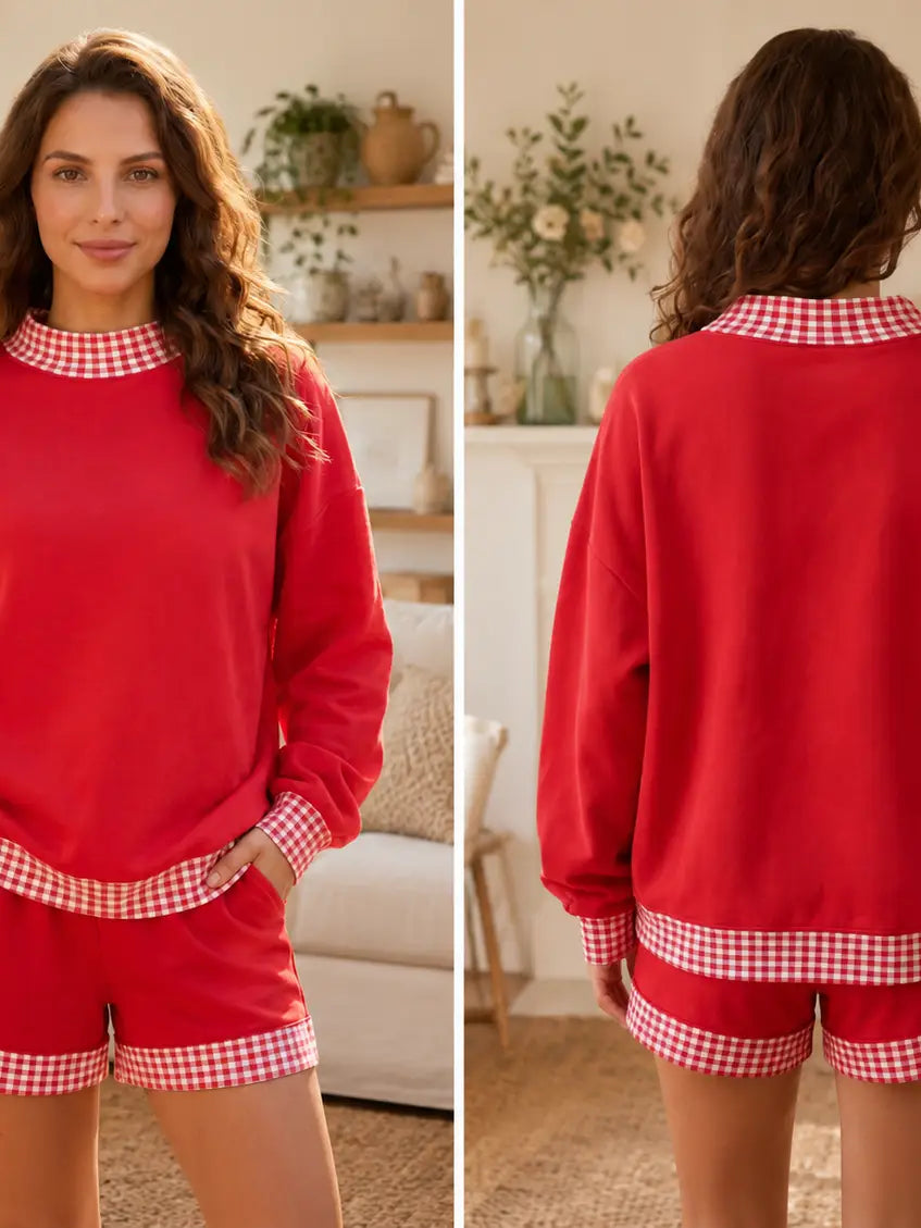 Gingham Charm Lounge Set