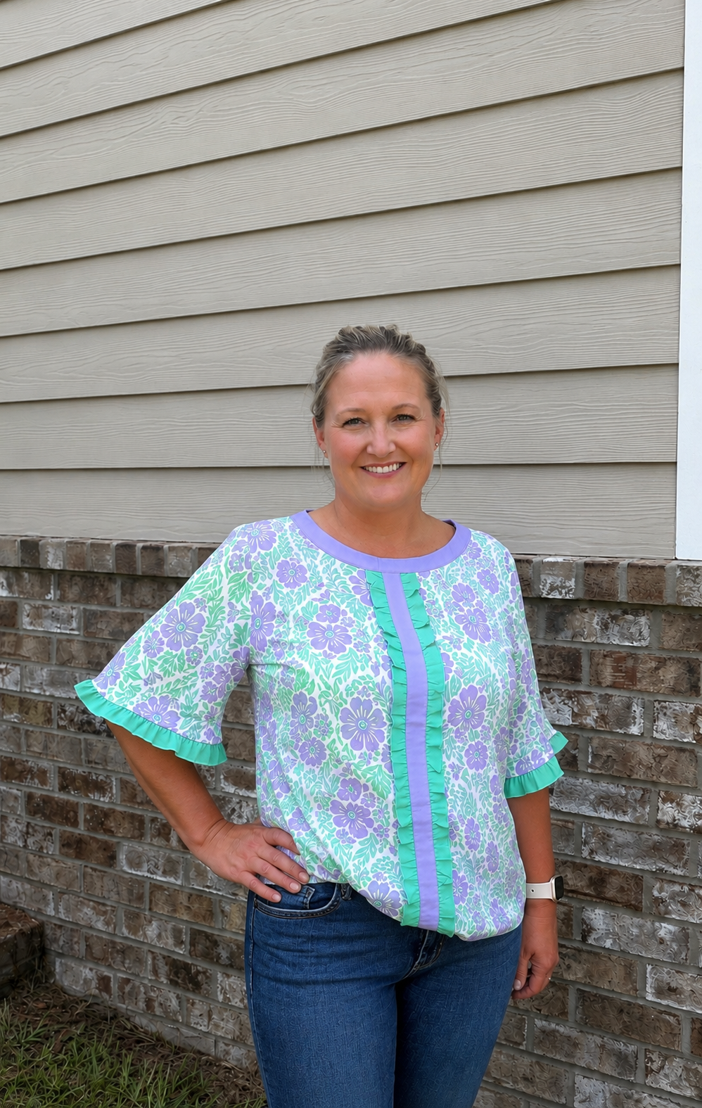 Lavender Skies & Blooms Blouse