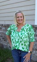 Wild Side Smocked Sleeve Top