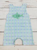 Little Shark Checkered Romper