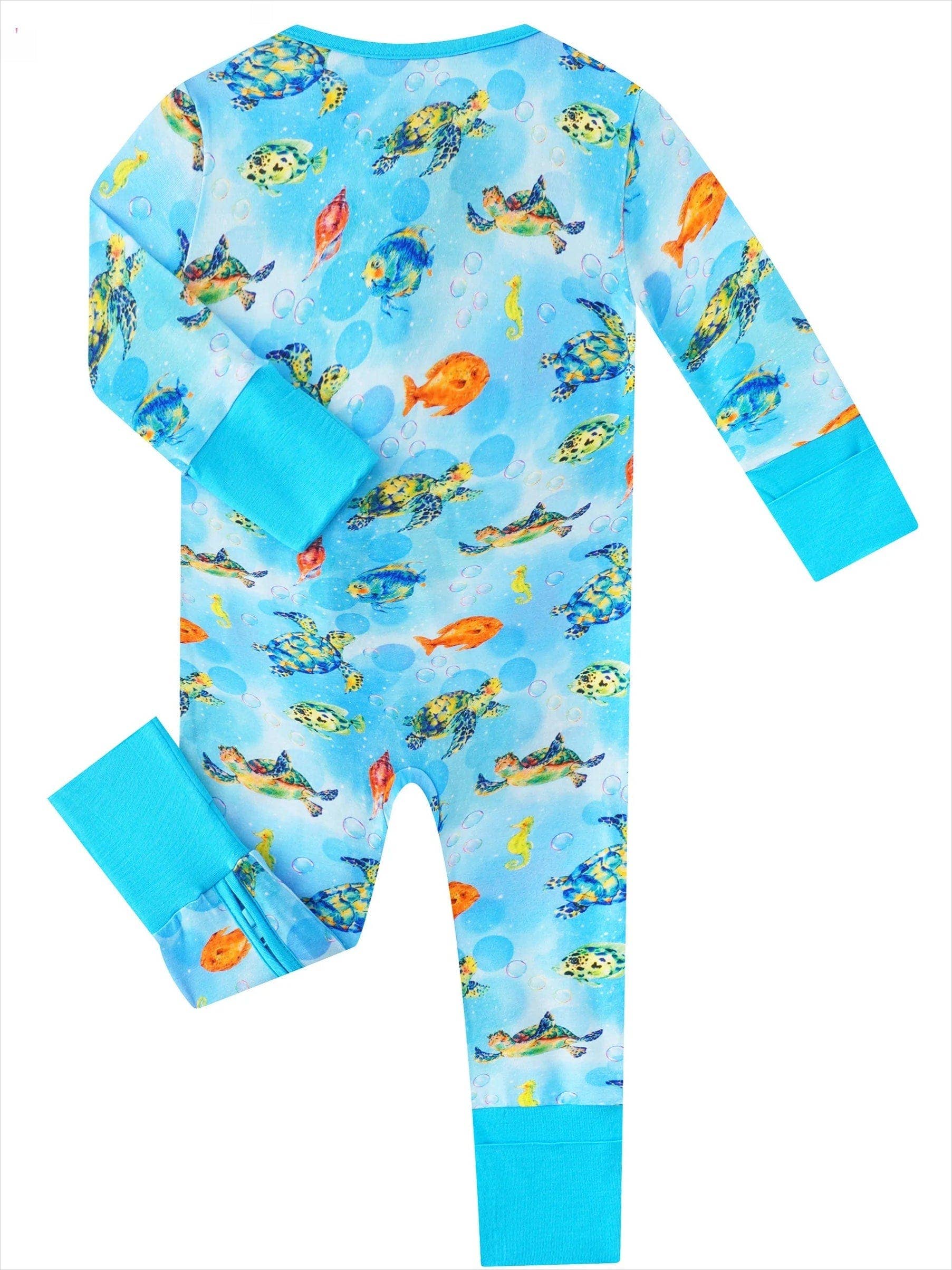 Sea Turtle Bamboo Convertible Zippy Romper