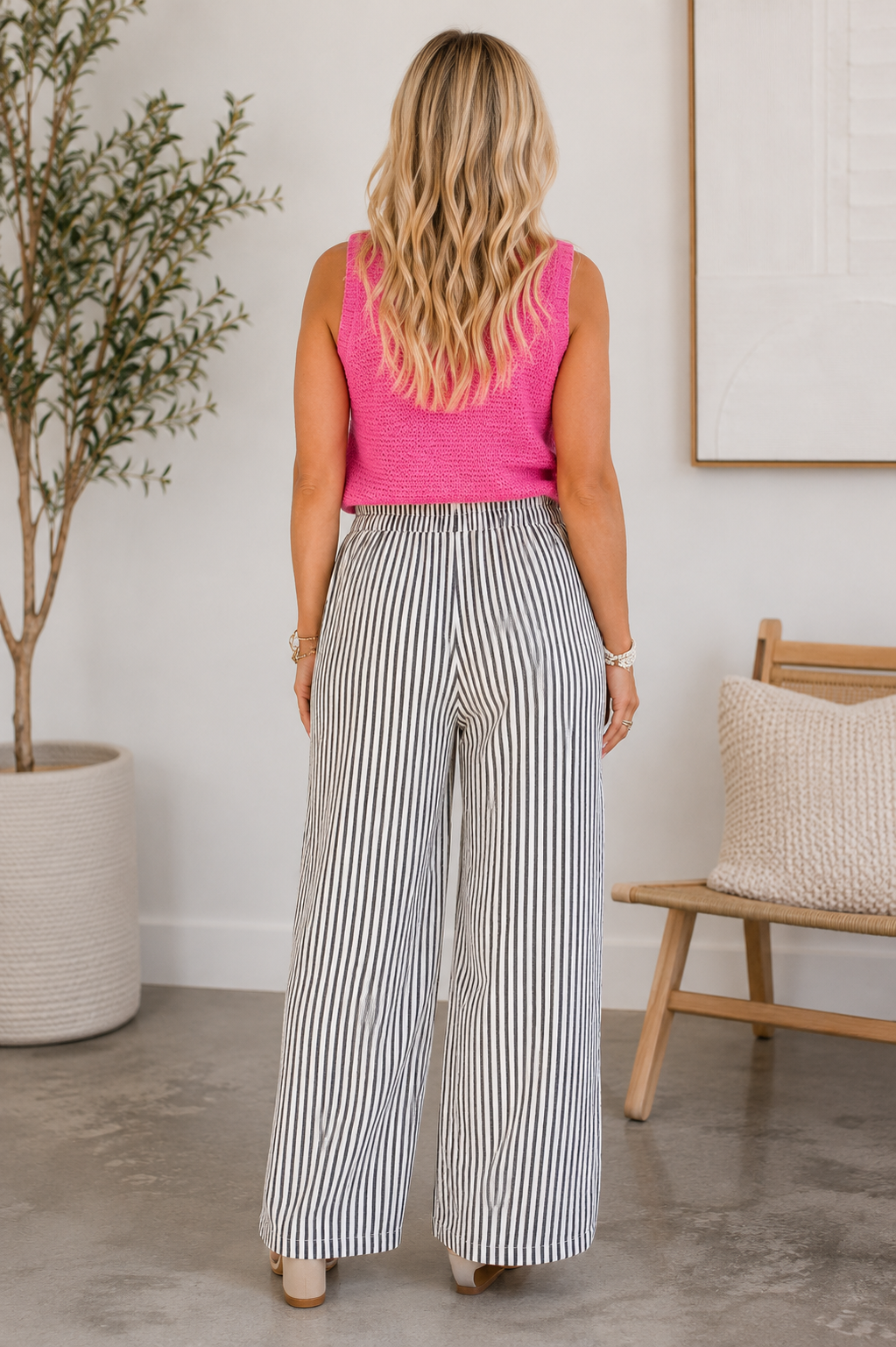 Classic Stripe Wide Leg Pants