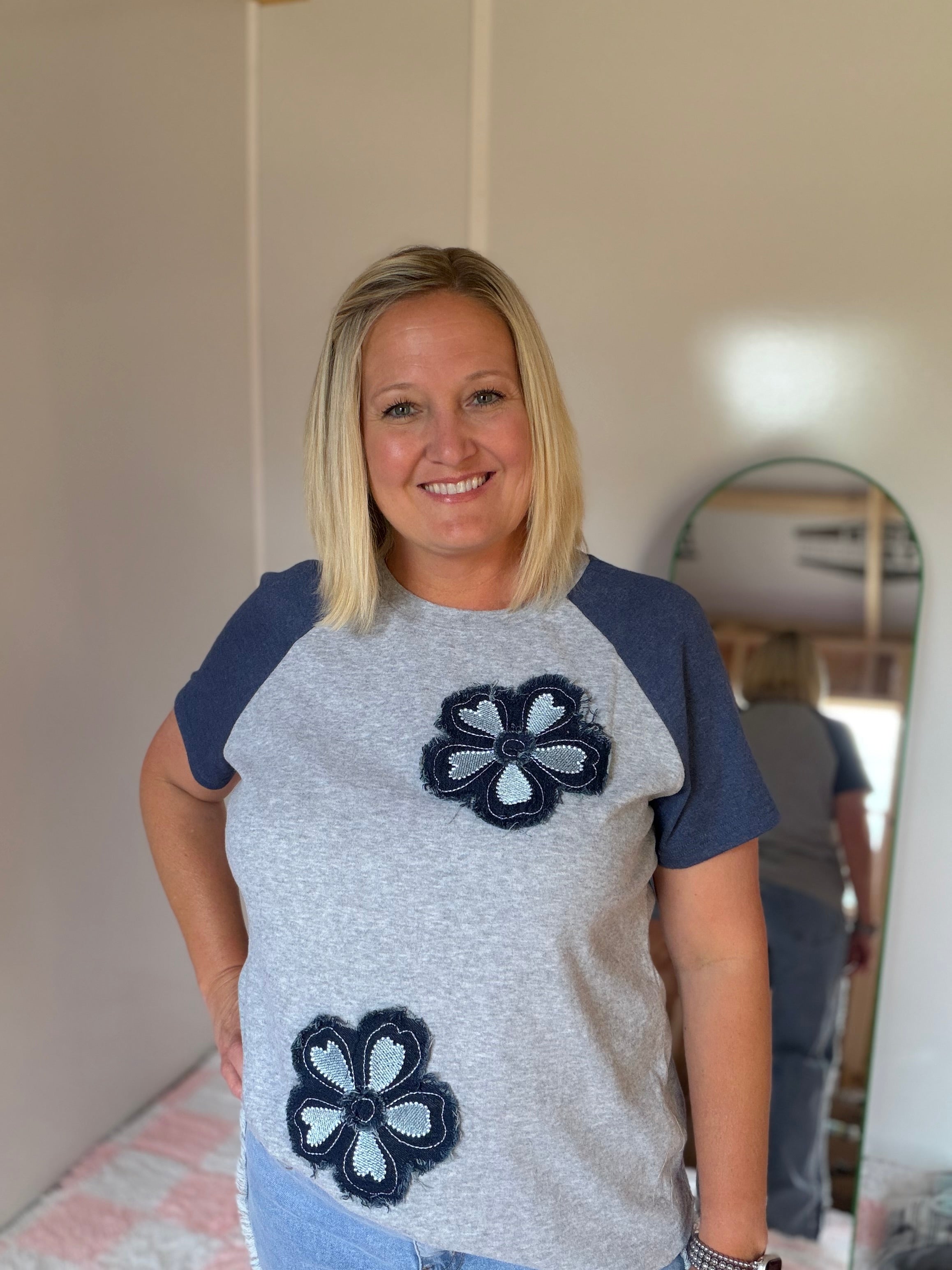 Floral Patchwork Raglan Tee