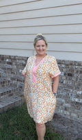 Khaki Western Patchwork Mini Dress