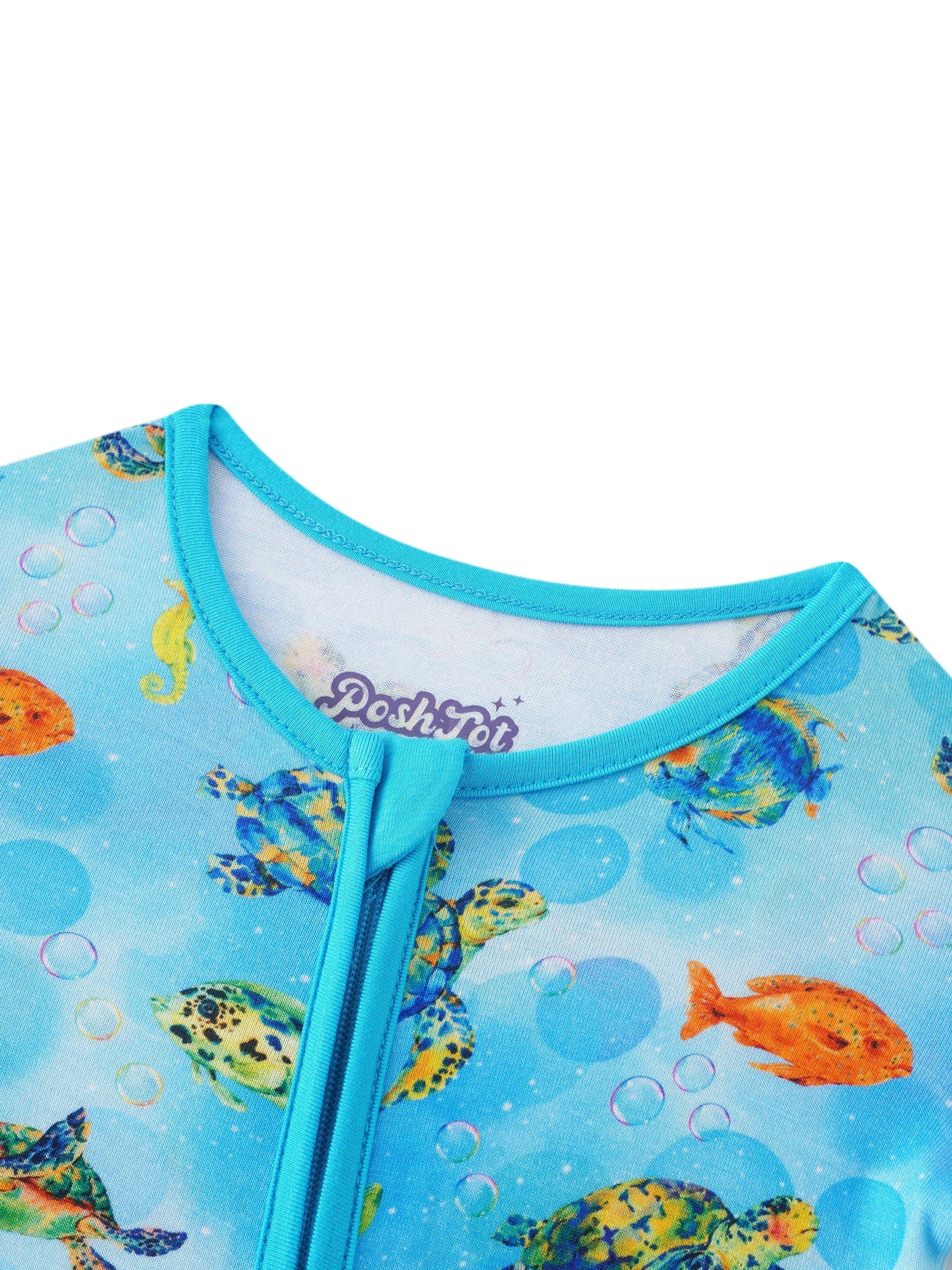 Sea Turtle Bamboo Convertible Zippy Romper