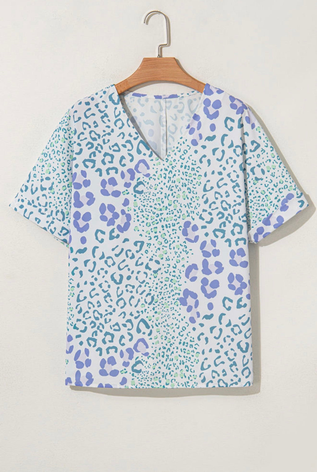 Blue Skies & Leopard Blouse