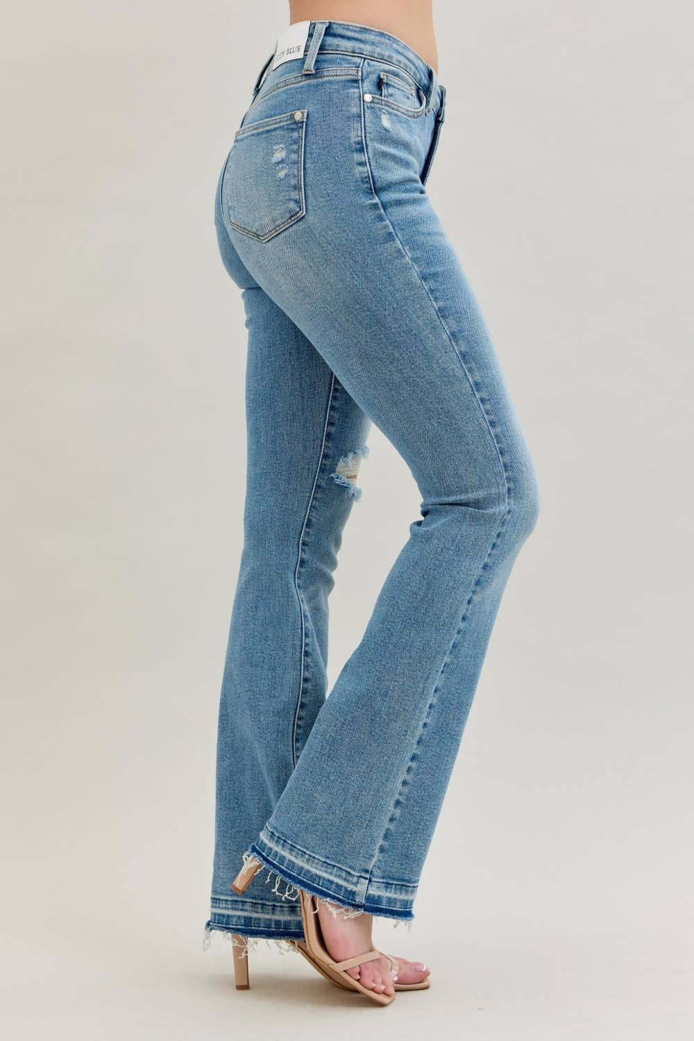 Judy Blue Mid Rise Distressed Bootcut Jeans