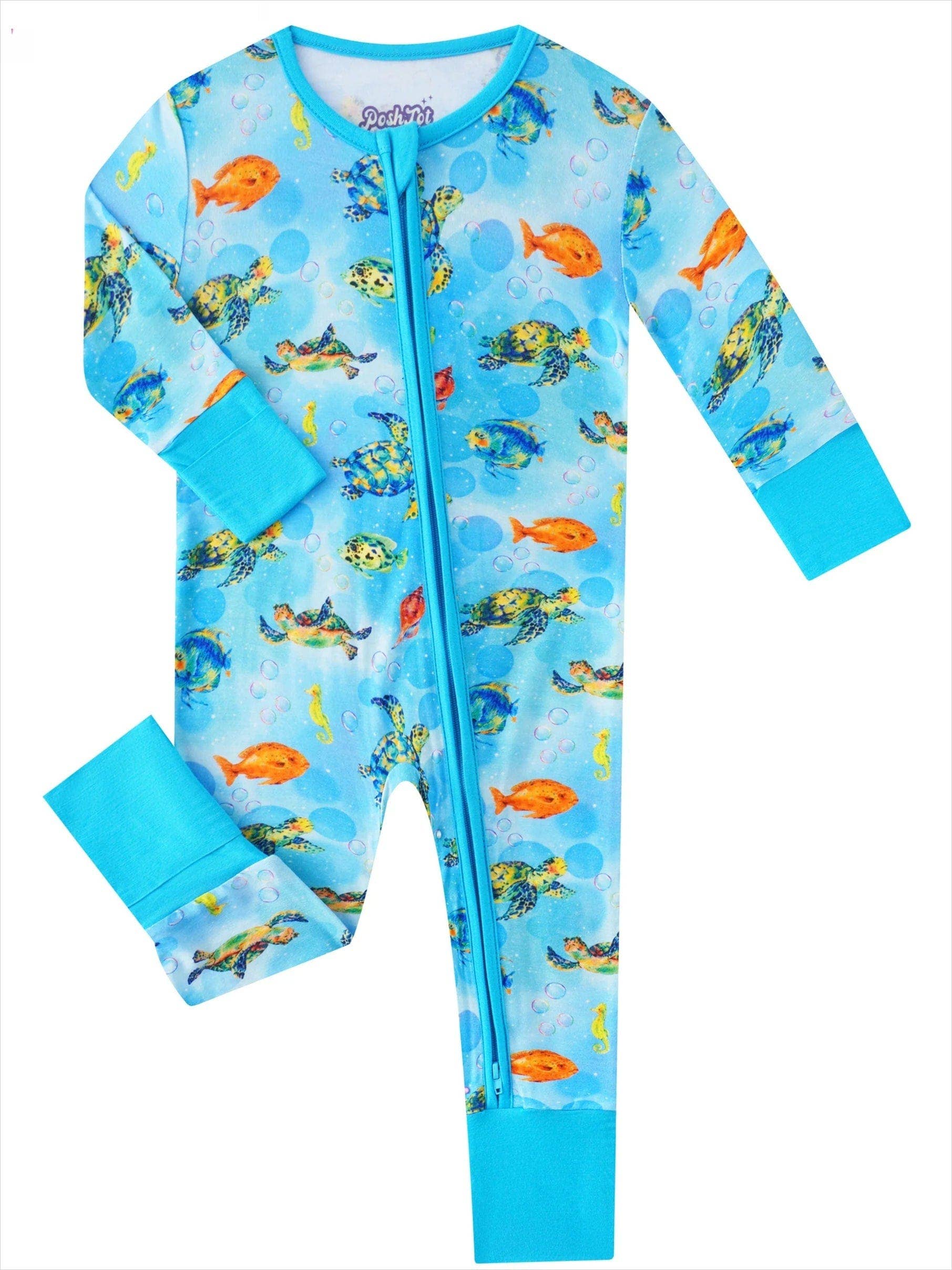 Sea Turtle Bamboo Convertible Zippy Romper