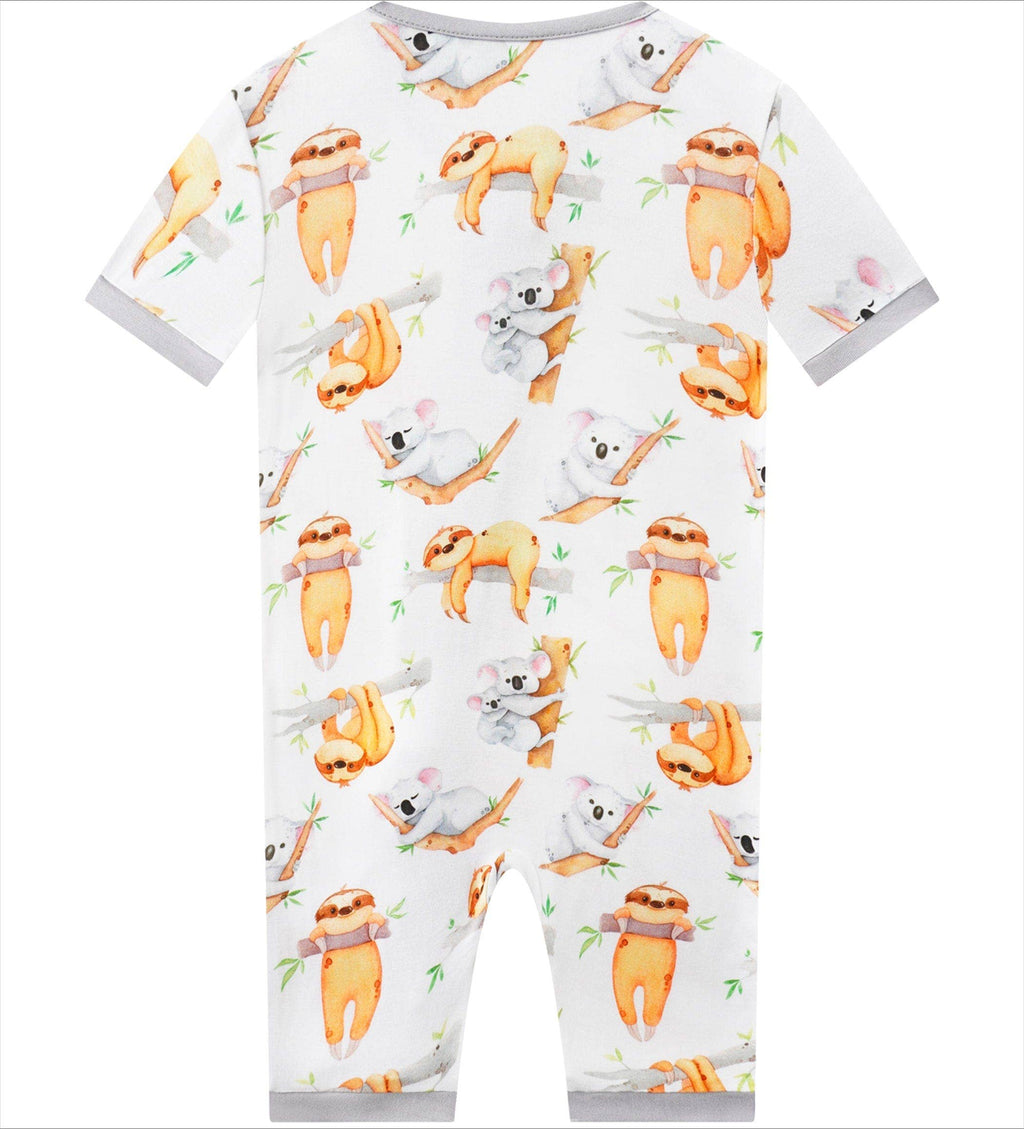 Sloth Bamboo Baby Shorty Zippy Romper
