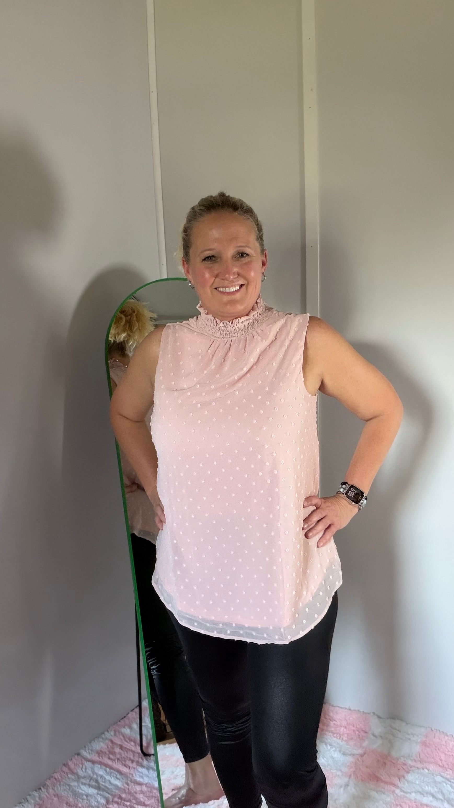 💗 Smocked Neck Sleeveless Top