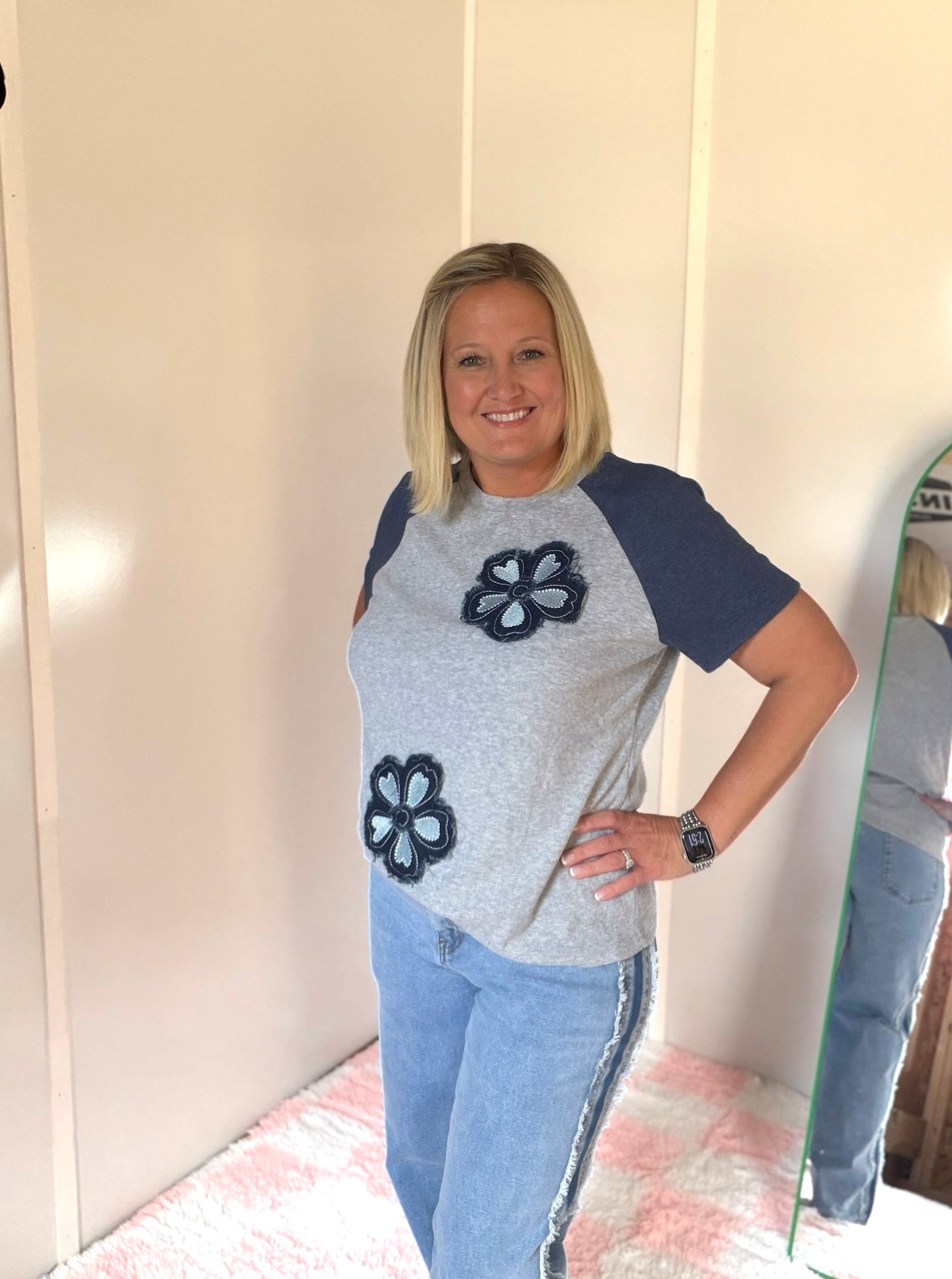 Floral Patchwork Raglan Tee