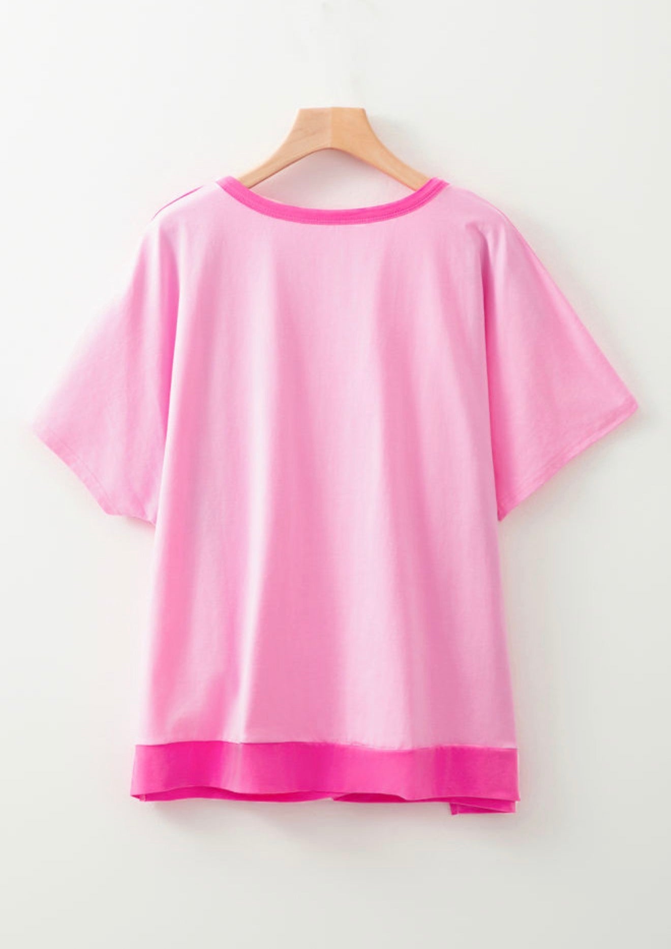 Tickled Pink Half Button Top- Curvy