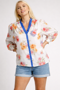 Floral Button-Down Blouse (Umgee)
