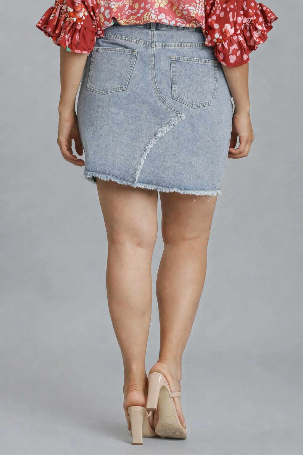 Everyday Raw Hem Denim Skirt - UMGEE