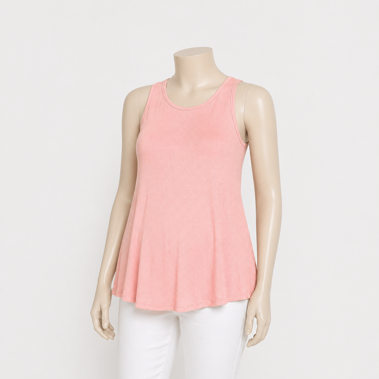 Pink Crinkle Ribbed Bump Friendly Racerback Tank