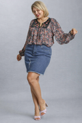 Everyday Raw Hem Denim Skirt - UMGEE
