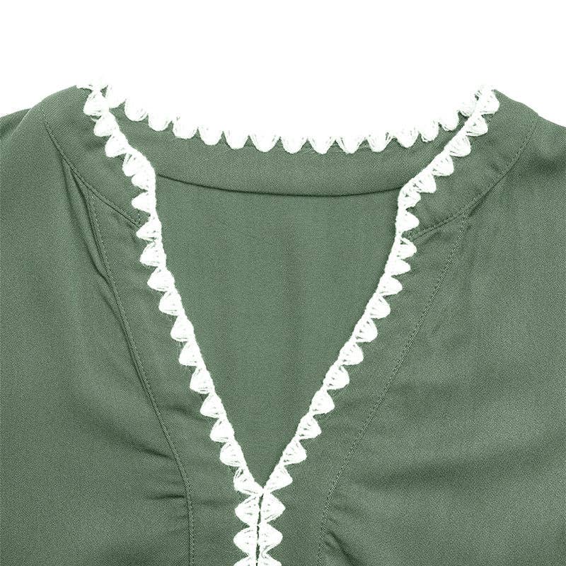 Olive Breeze Ruffle Dress