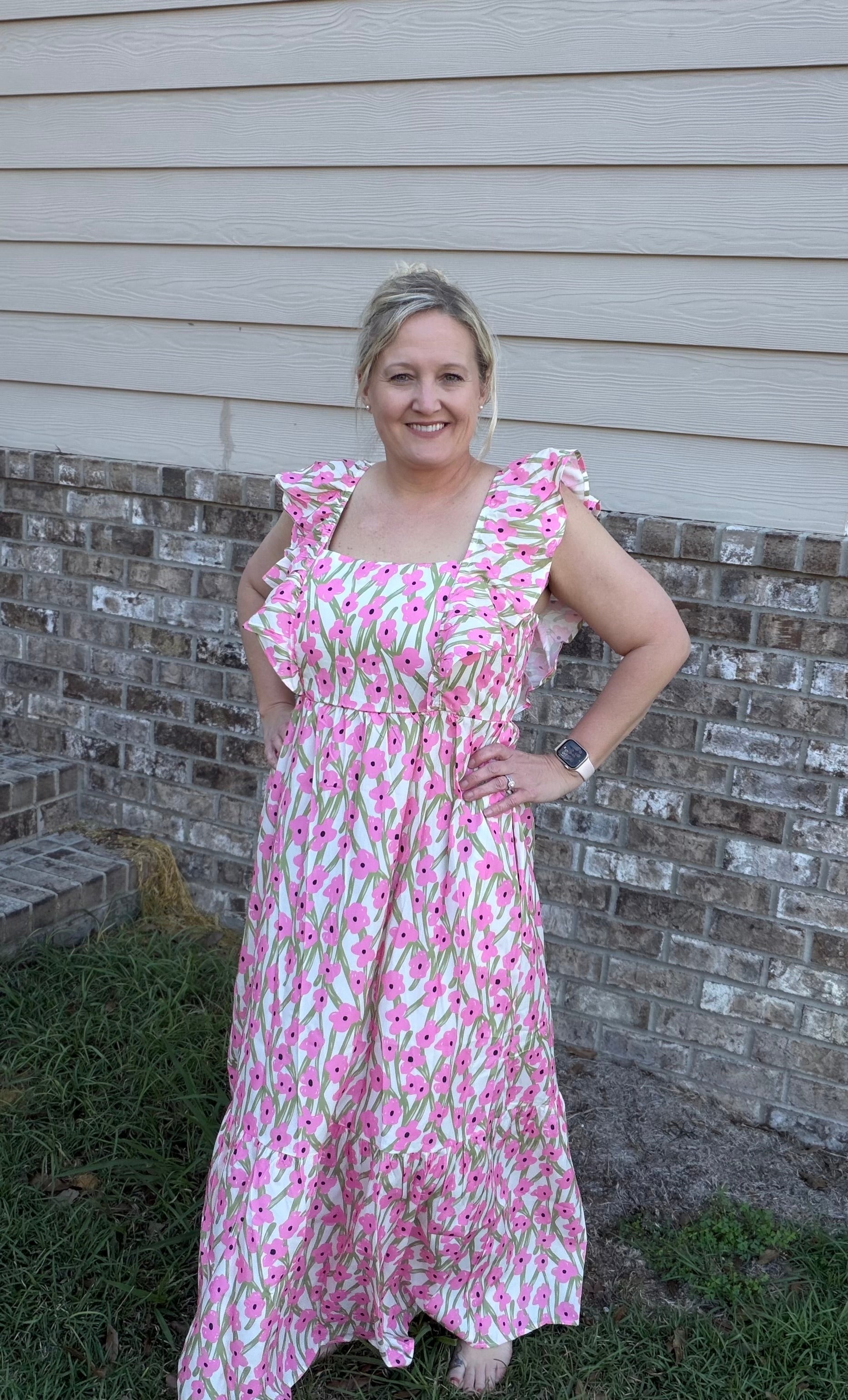 Pink Petal Ruffle Dress – So Flattering