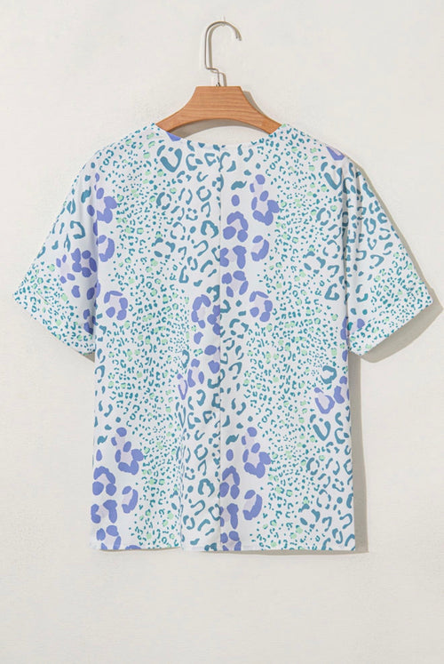 Blue Leopard Blouse