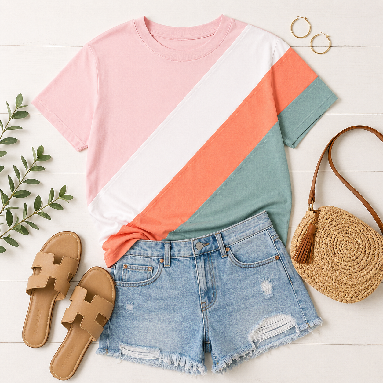 Pink Color Block Seamed Top