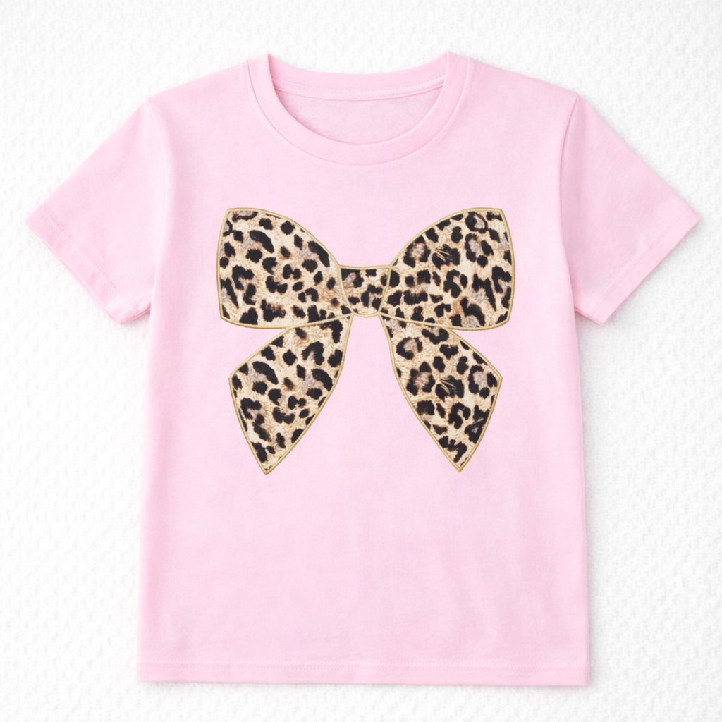 Pink Leopard Bow Tee