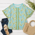 Blue Skies & Blooms Curvy Blouse