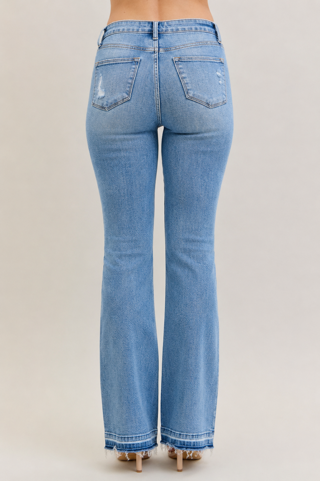 Judy Blue Mid Rise Distressed Bootcut Jeans