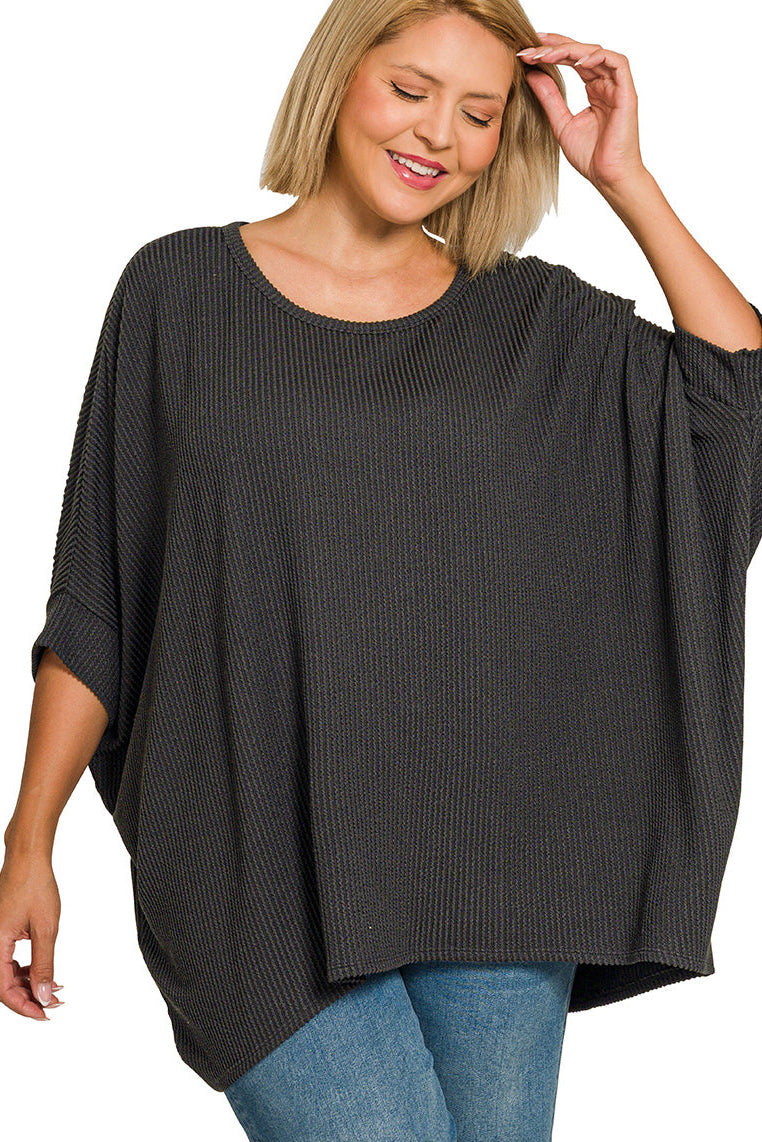 🦋Ribbed Batwing Sleeve Top