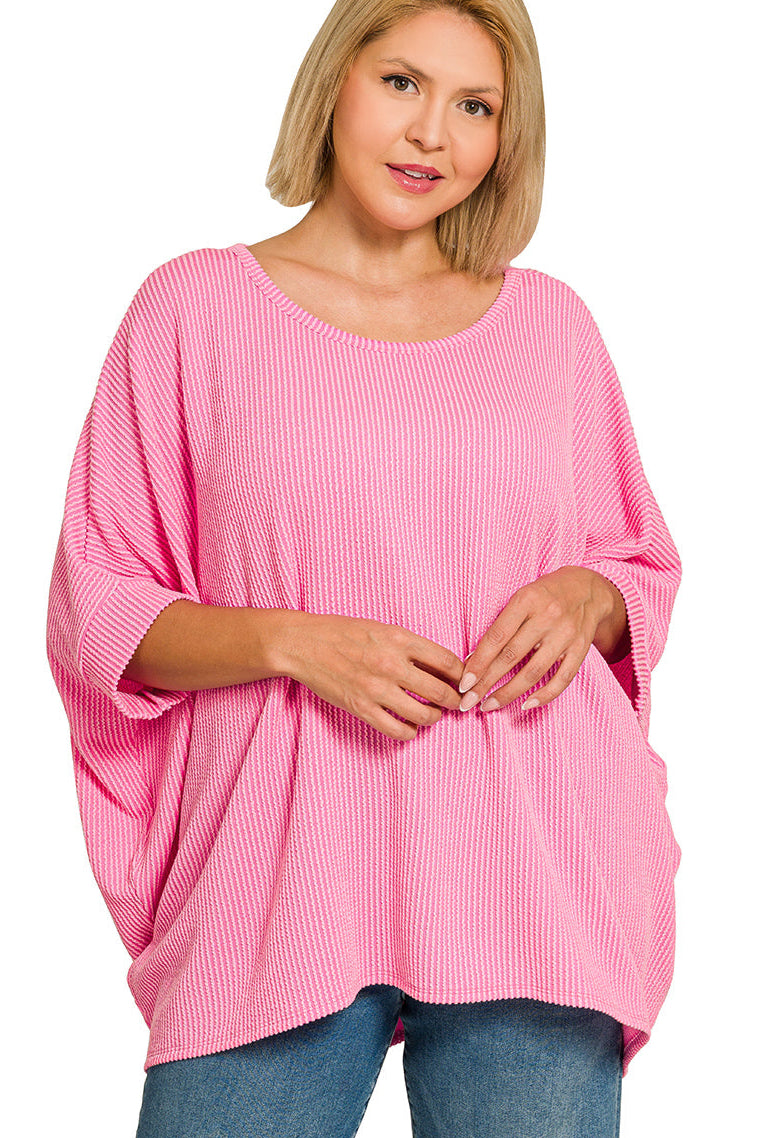 🦋Ribbed Batwing Sleeve Top