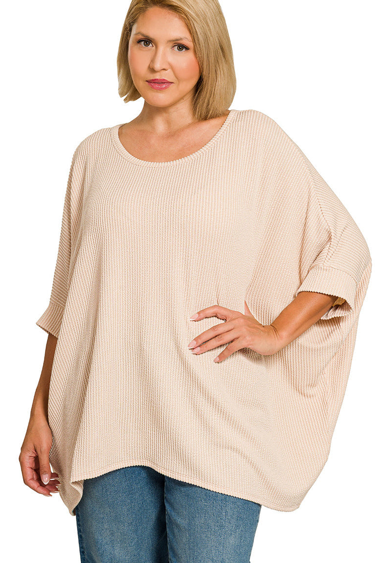 🦋Ribbed Batwing Sleeve Top