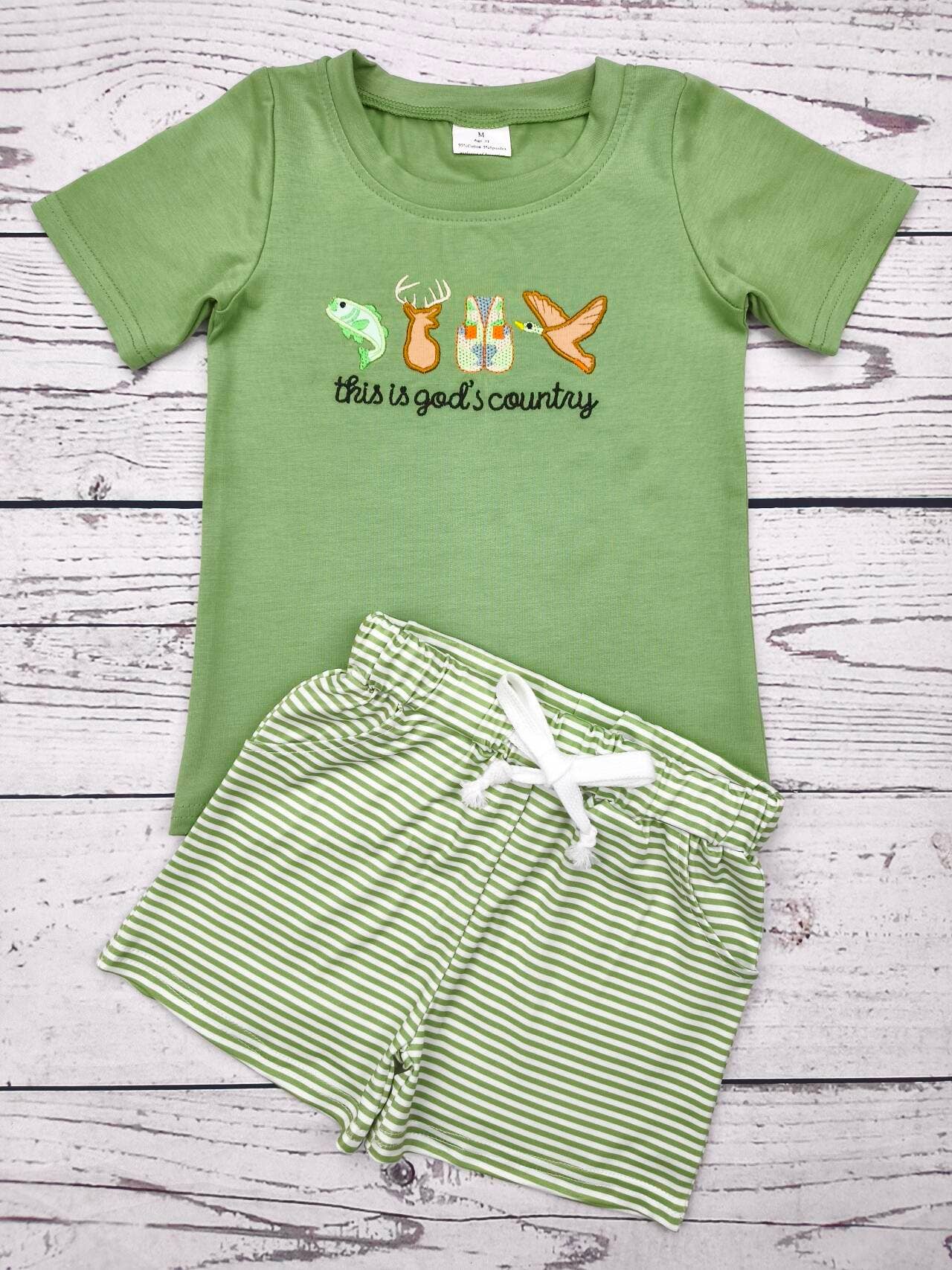 Little Hunter Appliqué Shorts Set