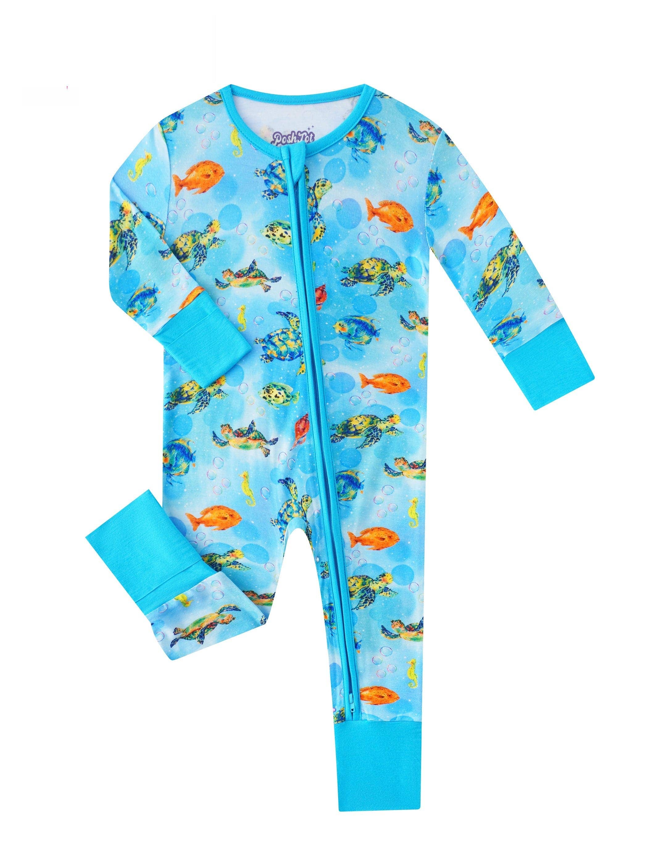 Sea Turtle Bamboo Convertible Zippy Romper