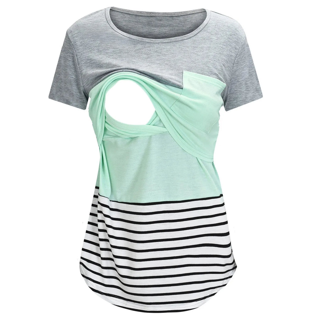 Striped Stitch Nursing Top