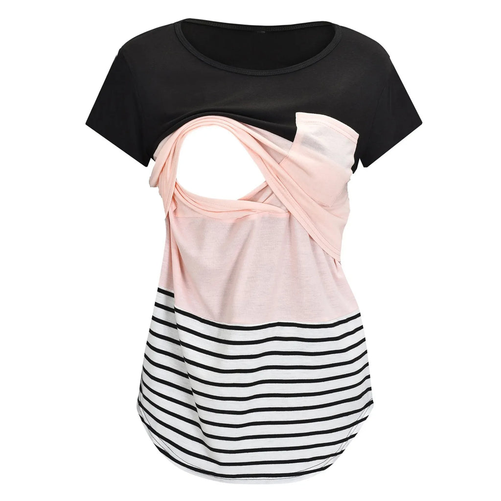 Striped Stitch Nursing Top