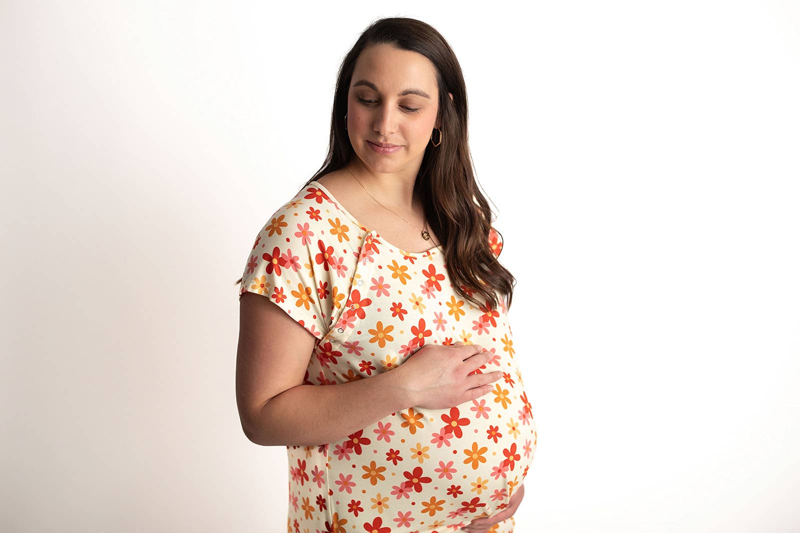 Groovy Floral Bump Friendly Gown