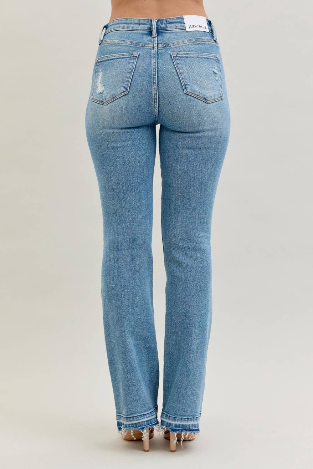 Judy Blue Mid Rise Distressed Bootcut Jeans