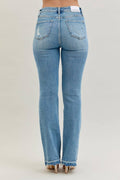 Judy Blue Mid Rise Distressed Bootcut Jeans