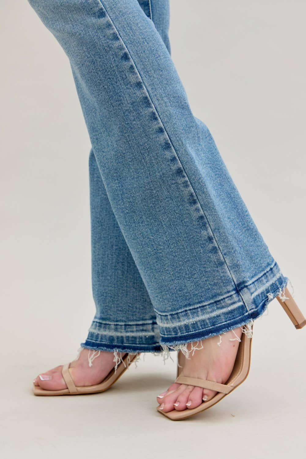 Judy Blue Mid Rise Distressed Bootcut Jeans