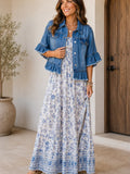 Ruffled & frayed Denim Jacket 